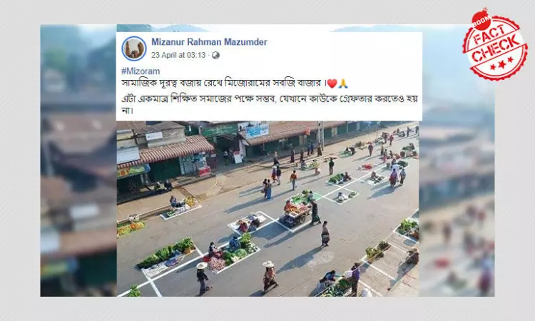Image Of Myanmar Markets Social Distancing Shared As Mizoram