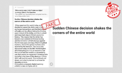 Has China Canceled The Dollar Peg In Stock Exchange Transactions?