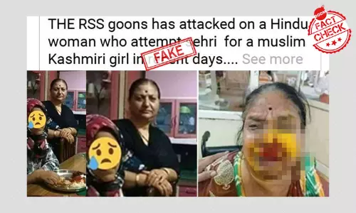 Unrelated Images Shared As RSS Men Attacking Hindu Woman For Making Sehri