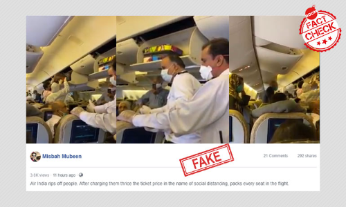 False: Video Shows Air India Flight Flouting Social Distancing Norms
