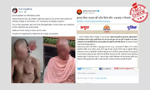 Attack On Hindu Priest In Vrindavan Peddled With False Communal Claims