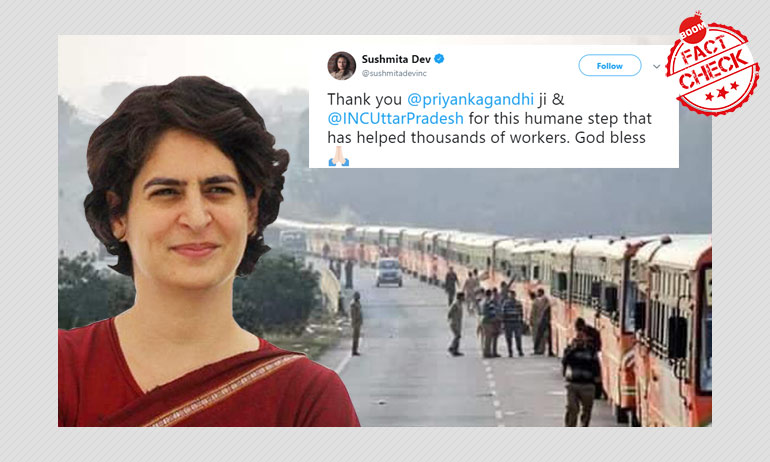 2019 Pic Peddled As Buses Organised By Priyanka Gandhi Vadra For Migrants 2019 Pic Peddled As Buses Organised By Priyanka Gandhi Vadra For Migrants