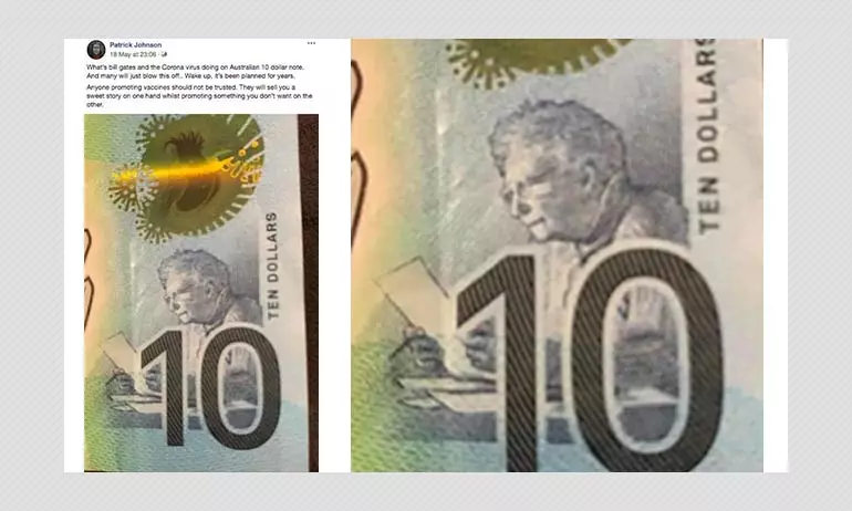 Does Australian $10 Note Feature Images Of Coronavirus & Bill Gates?