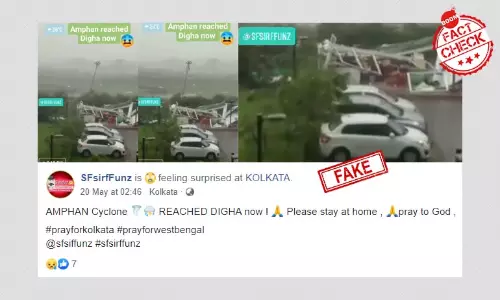 Video From Cyclone Fani Peddled As Destruction By Cyclone Amphan