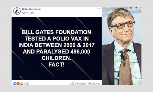 Did Bill Gates-backed Polio Vaccine Paralyse Children In India? Did Bill Gates-backed Polio Vaccine Paralyse Children In India?