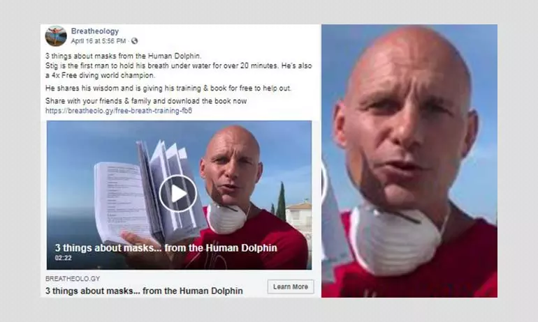 Freediver Stig Severinsens Video On Masks Contains Misleading Claims Freediver Stig Severinsens Video On Masks Contains Misleading Claims