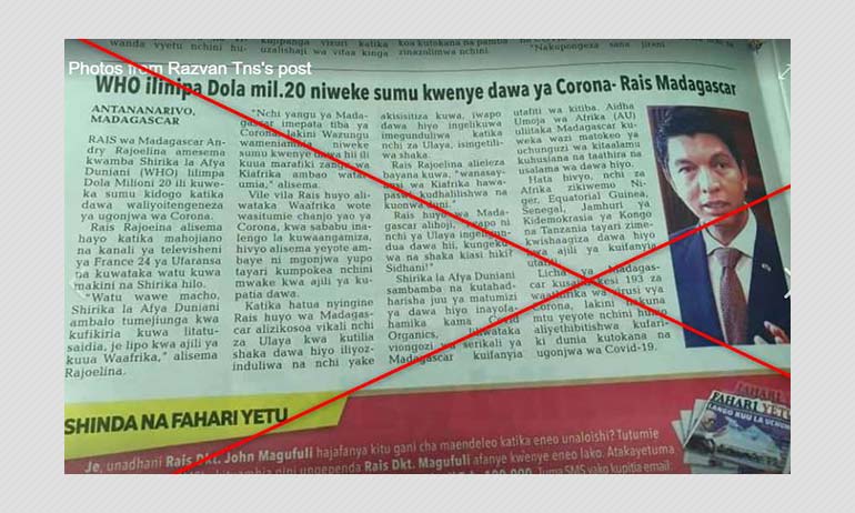 No, WHO Did Not Offer Bribe To Poison Madagascan COVID-19 Remedy No, WHO Did Not Offer Bribe To Poison Madagascan COVID-19 Remedy