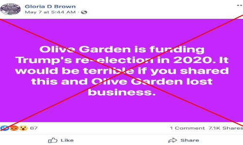 No, Olive Garden Is Not Funding Donald Trump No, Olive Garden Is Not Funding Donald Trump