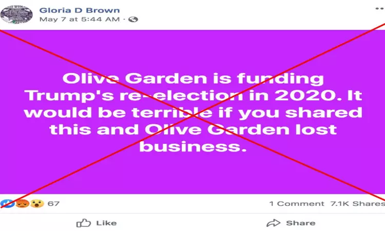 No, Olive Garden Is Not Funding Donald Trumps Re-election Campaign