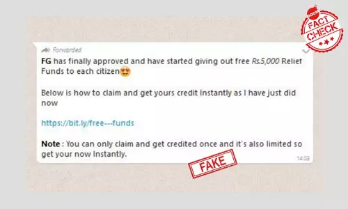 Fake Claims Promising Free ₹5,000 Lockdown Funds Viral On WhatsApp