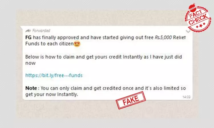 Fake Claims Promising Free ₹5,000 Lockdown Funds Viral On WhatsApp