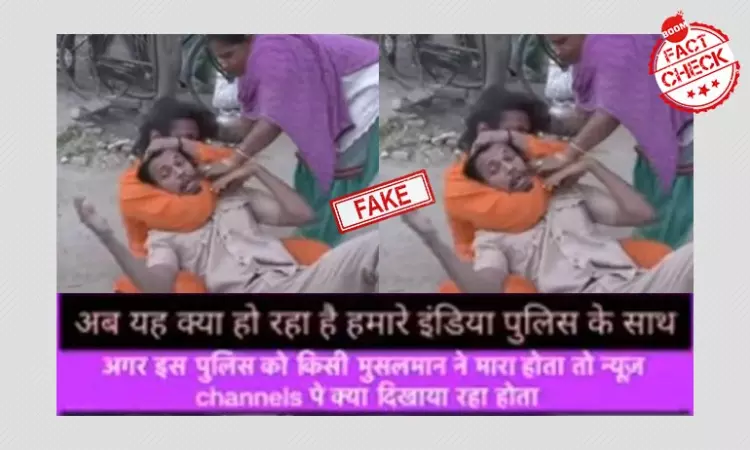 Scripted Wrestling Clip Falsely Shared As Sadhu Beating Up A Policeman