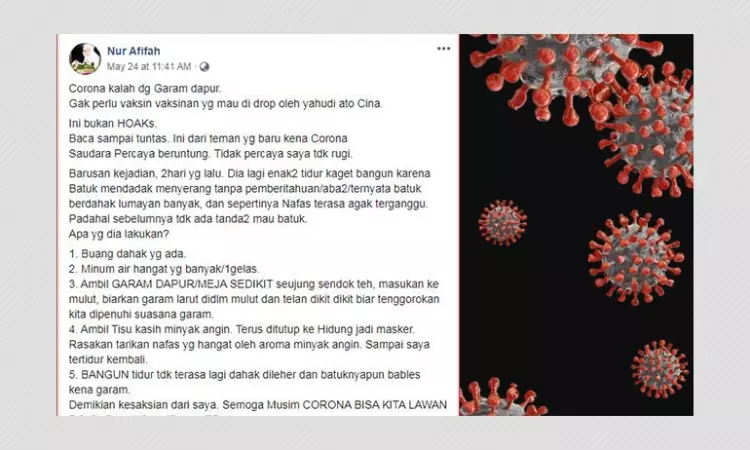 No, Table Salt Is Not A Cure For Coronavirus