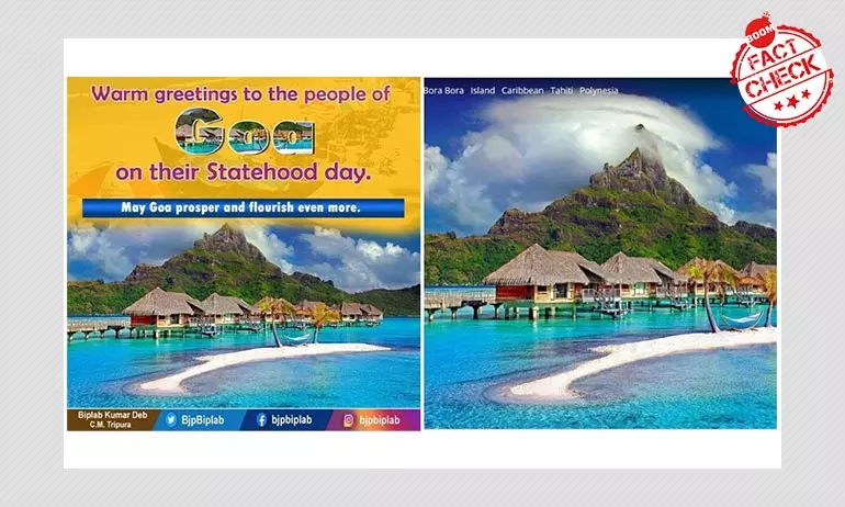 Tripura CM Biplab Deb Wishes Statehood Day To Goa With An Image From Bora Bora