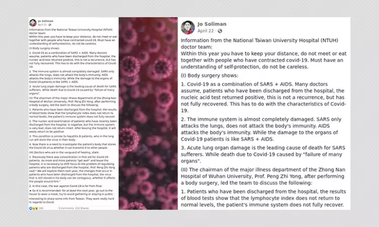 No, COVID-19 Is Not A Combination Of SARS And AIDS