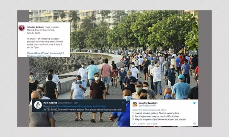 Photo Of Large Crowd At Marine Drive After Unlock 1.0 Is Not Morphed