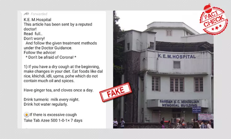 No, Mumbais KEM Hospital Did Not Prescribe This List Of COVID-19 Drugs