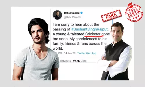 No, Rahul Gandhi Did Not Call Sushant Singh Rajput A Cricketer