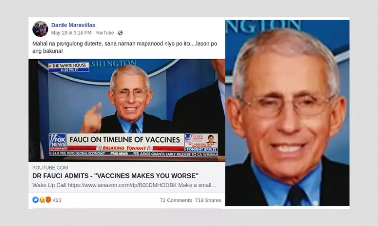 No, Dr. Anthony Fauci Did Not Say Vaccines Are Toxic