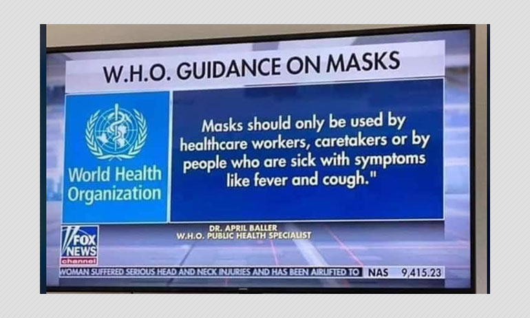 Outdated Mask Information Issued By WHO Expert Goes Viral Outdated Mask Information Issued By WHO Expert Goes Viral