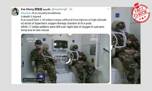 Old Clip Shared As PLA Giving Hyberbaric Oxygen Therapy To Indian Troops