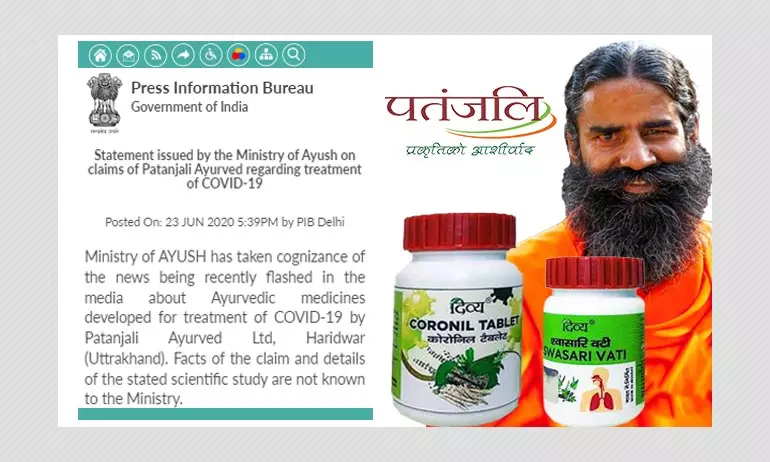 AYUSH Ministry Asks Patanjali To Stop Advertising COVID-19 Tablets