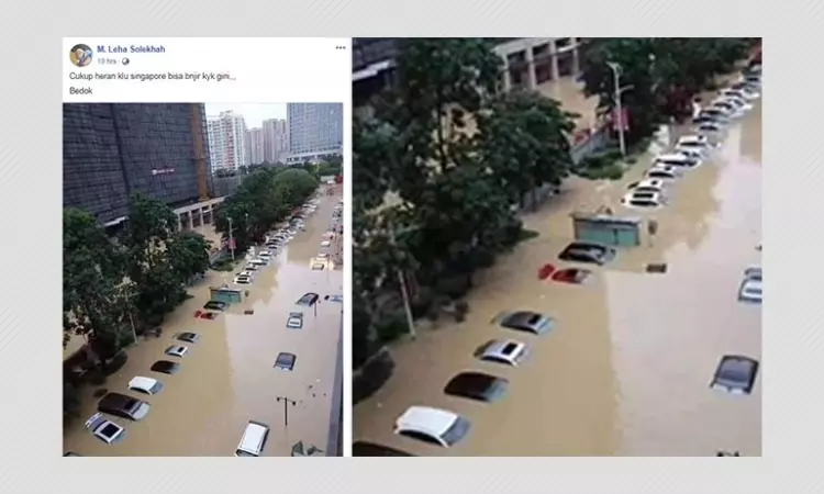 Photo Of Flooded Street In Guangzhou Shared As Photo From Singapore
