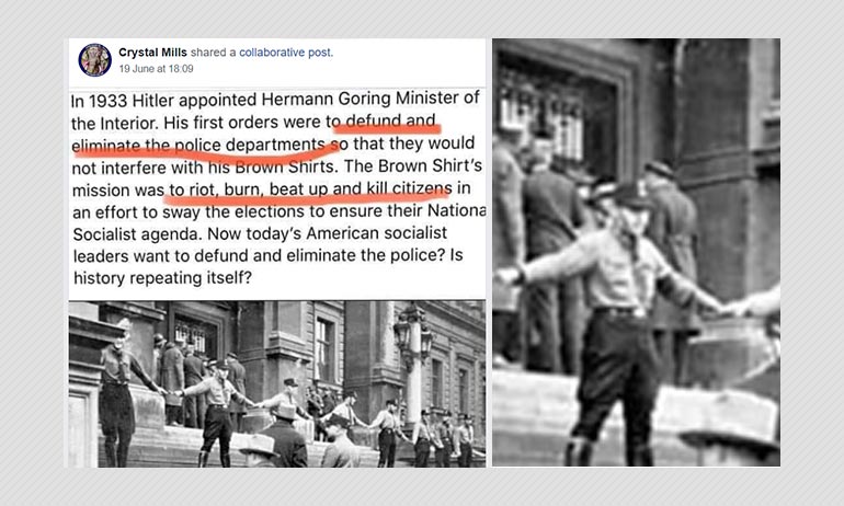 No, Nazis Under Hermann Goering Did Not Defund German Police No, Nazis Under Hermann Goering Did Not Defund German Police