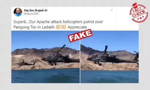 No, This Video Is Not Of Apache Helicopters Flying Over Pangong Lake