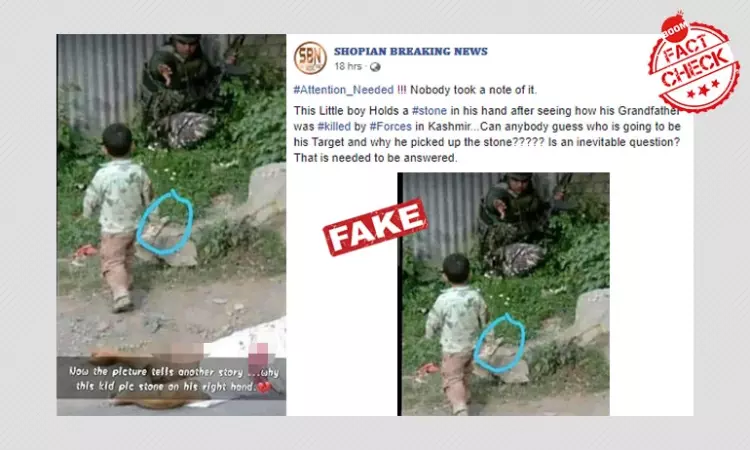Sopore Encounter: Heart-rending Pic Of Kashmiri Boy Viral With Fake Claim