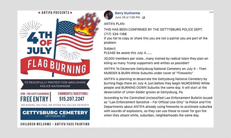 Police Say Antifa Plot To Attack Gettysburg Suburbs On July 4 Unproven Police Say Antifa Plot To Attack Gettysburg Suburbs On July 4 Unproven