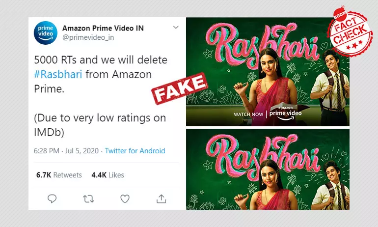 Parody Amazon Prime Account Targets Swara Bhasker Starrer Rasbhari