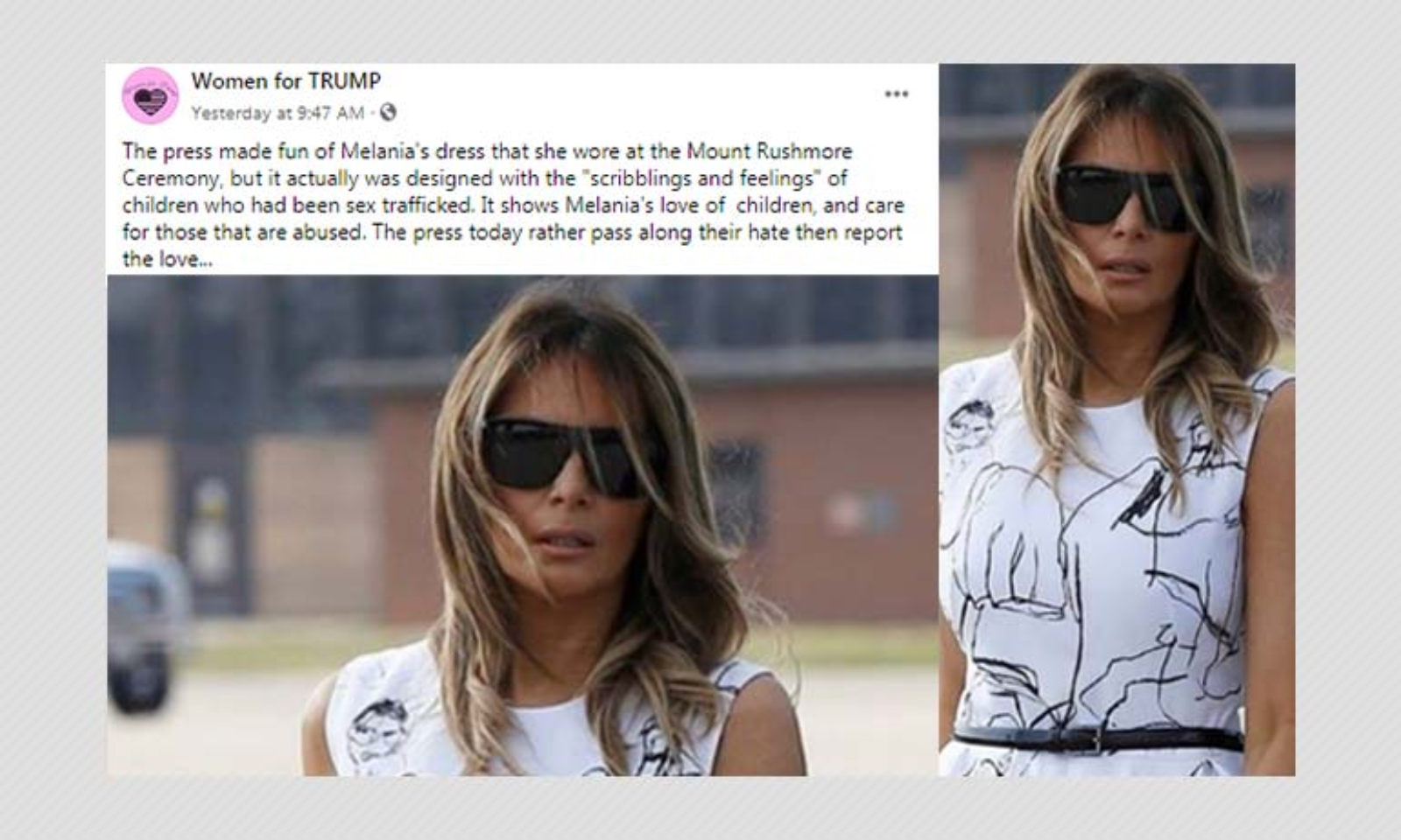 Did Melania Trump S Dress Feature Drawings By Child Sex Abuse Victims