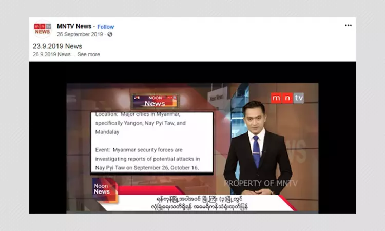 Misleading Video Claims US Embassy Has Warned Of Attacks In Myanmar