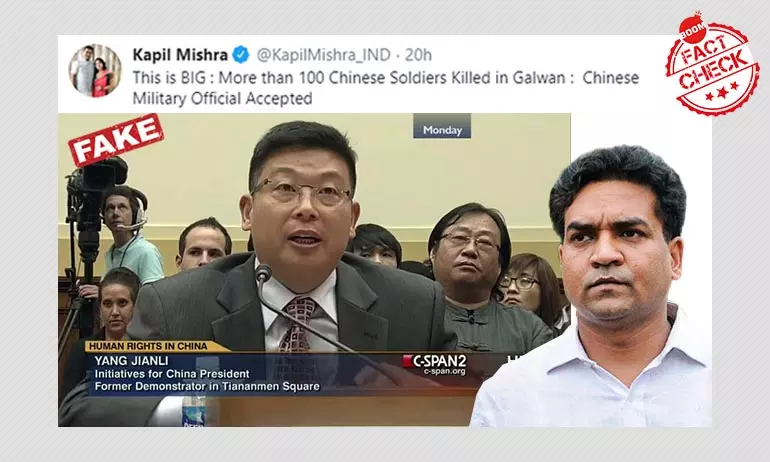 No, Jianli Yang Did Not Say More Than 100 Chinese Soldiers Died In Galwan No, Jianli Yang Did Not Say More Than 100 Chinese Soldiers Died In Galwan