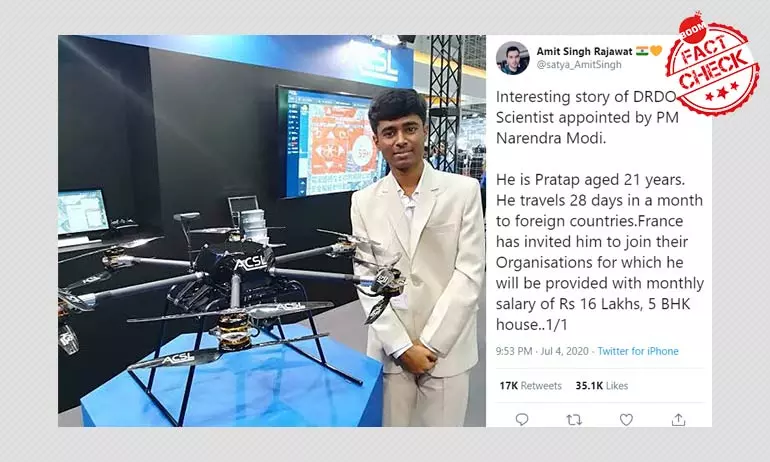 Did PM Modi Appoint Drone Wiz Prathap As A DRDO Scientist? Did PM Modi Appoint Drone Wiz Prathap As A DRDO Scientist?