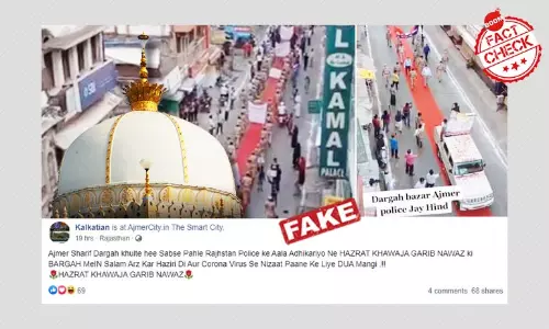 Video Of Ajmer Polices COVID-19 Awareness March Shared With False Claim