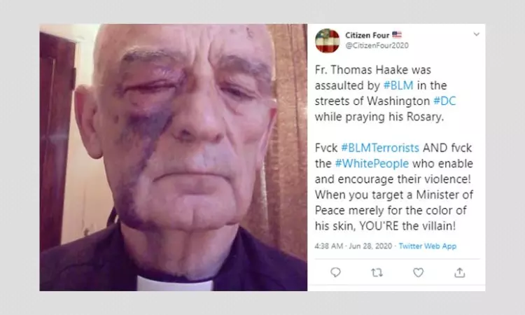 Did Black Lives Matter Protesters Assault A Priest In Washington DC?