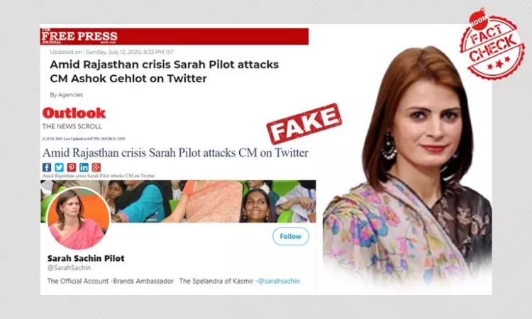 Rajasthan Political Crisis: IANS Falls For Fake Sara Pilot Twitter Account