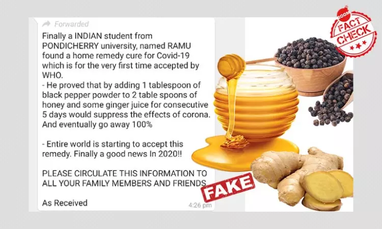 Age-Old Home Remedy Peddled As COVID-19 Cure Found By Indian Student