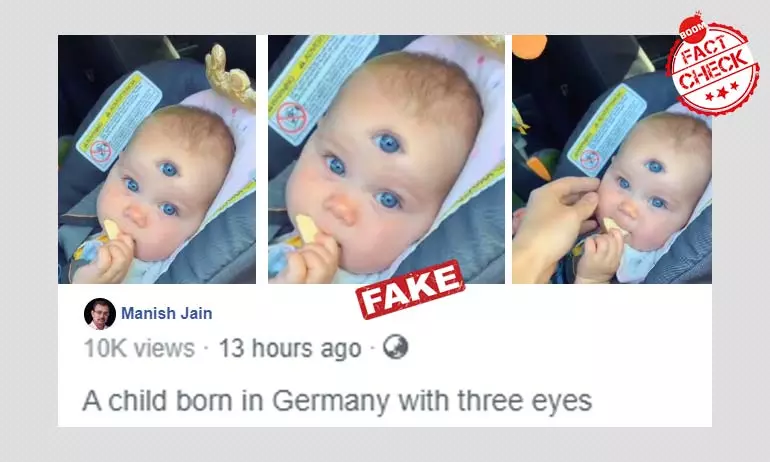 Digitally Edited Clip Viral As Three-Eyed Baby Born In Germany