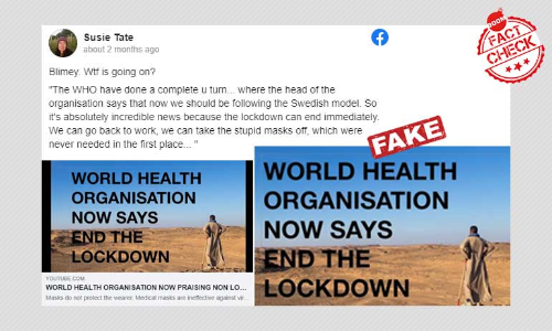 No, WHO Did Not Do A U-Turn On Masks, Social Distancing