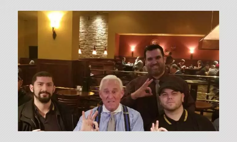 2016 Photo Of Roger Stone Showing White Power Sign Shared As Recent