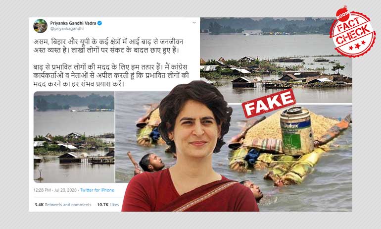 Priyanka Gandhi Vadra Tweets Old Photos As Recent Floods In Assam, Bihar Priyanka Gandhi Vadra Tweets Old Photos As Recent Floods In Assam, Bihar