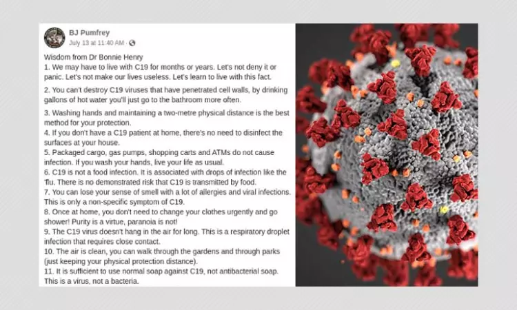 COVID-19 Advice Misattributed To Canadian Health Officer Goes Viral