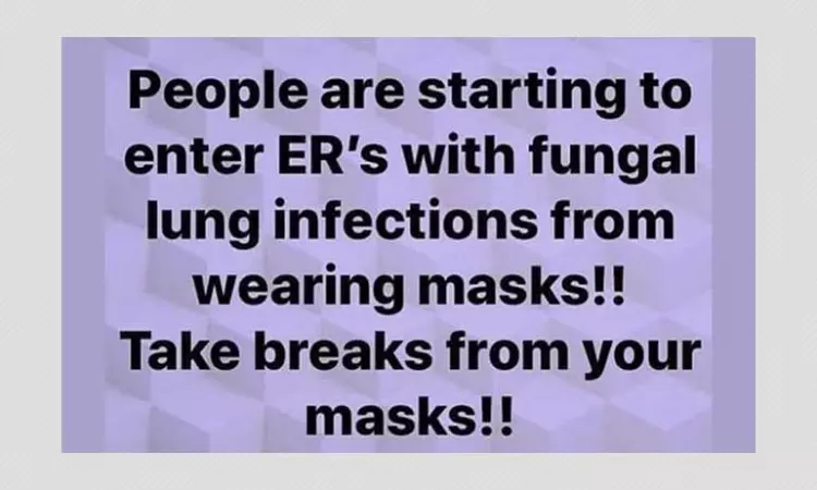 Wearing Face Masks Will Not Cause Fungal Lung Infections