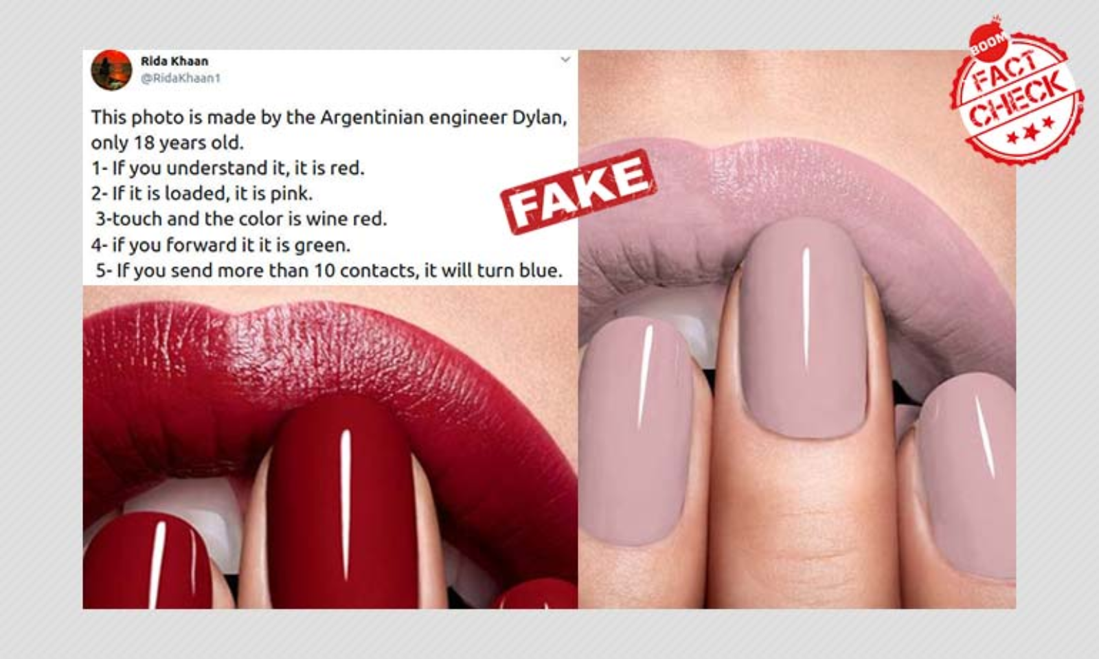 No, The Lip And Nail Colour Will Not Change If You Download This Photo | BOOM No, The Lip And Nail Colour Will Not Change If You Download This Photo | BOOM