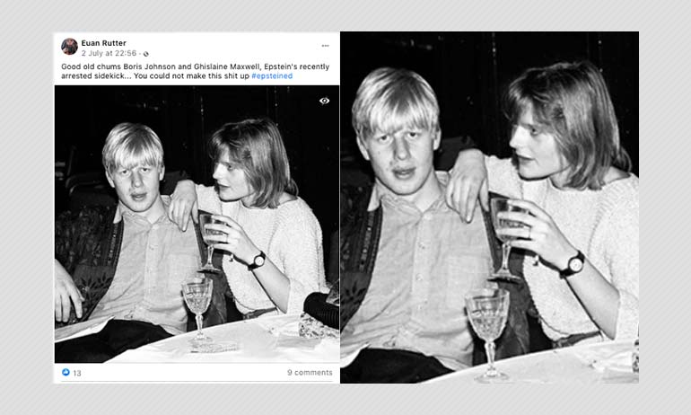 This Is Not a Photo Of UK PM Boris Johnson And Ghislaine Maxwell This Is Not a Photo Of UK PM Boris Johnson And Ghislaine Maxwell
