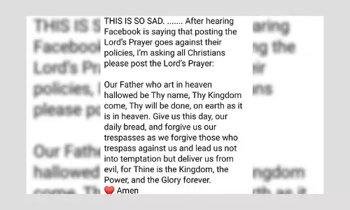 No, Facebook Has Not Banned Users From Sharing The Lords Prayer