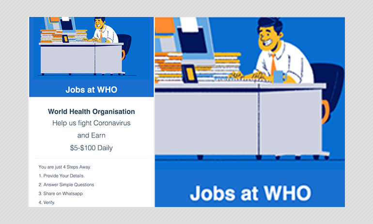 No, WHO Is Not Advertising Home-based Jobs To Fight COVID-19 No, WHO Is Not Advertising Home-based Jobs To Fight COVID-19